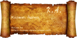 Kuzman Ágnes névjegykártya